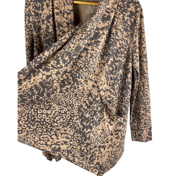 Cuddl Duds Comfortwear French Terry Cascade Open Front Cardigan Size Small - Picture 7 of 8